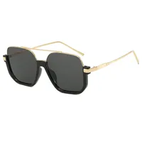 Manufacturers Europe And The United States New Sunglasses Large Frame Thin Face Double Beam Anti-ultraviolet Glasses Sunglasses Women sku image 6