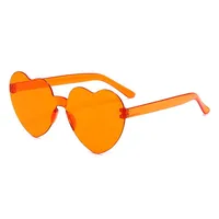 Europe And The United States Pink Heart Sunglasses Love Sunglasses Jelly Frameless Heart-shaped One-body Dazzling Color Glasses sku image 6