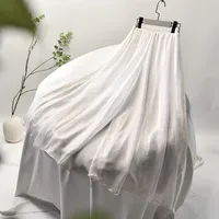 Spring Chinese Antique Casual Elegant Fairy Style Tulle Hanfu Wide Leg Pants Fairy Pants Chiffon Pants Women's Plus Size sku image 1