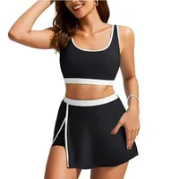 Swimsuit Women's Pure Color Camisole Sports Style Bikini Split Two-Piece Suit  Bikini main image 1