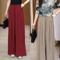 Wide Leg Pants Women's  Spring And Summer New Loose High Waist Fashion All-match Pleated Drape Lazy Stylish Skirt Pants main image 1