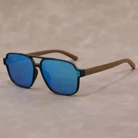 New Men's  Polarized Personalized Handmade Imitation Bamboo Wood Fashionable And Versatile Anti-Uv Ultra-Light Sunglasses Wholesale main image 3