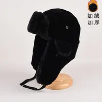 Lei Feng Hat Men's Winter Velvet Thick Cotton Hat Women's Cycling Ear Protectors Warm Northeast Train Head Hat Foreign Trade sku image 1