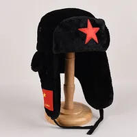 Lei Feng Hat Men's Winter Velvet Thick Cotton Hat Women's Cycling Ear Protectors Warm Northeast Train Head Hat Foreign Trade sku image 9