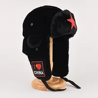 Lei Feng Hat Men's Winter Velvet Thick Cotton Hat Women's Cycling Ear Protectors Warm Northeast Train Head Hat Foreign Trade sku image 10