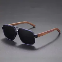 New Men's  Polarized Personalized Handmade Imitation Bamboo Wood Fashionable And Versatile Anti-Uv Ultra-Light Sunglasses Wholesale main image 1