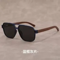 New Men's  Polarized Personalized Handmade Imitation Bamboo Wood Fashionable And Versatile Anti-Uv Ultra-Light Sunglasses Wholesale sku image 3