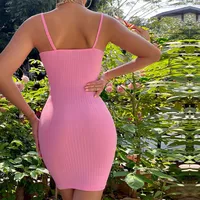 Powder  Style   Sexy Neck Slim Fit Shoulder Bag Hip Party Sling Dress main image 2
