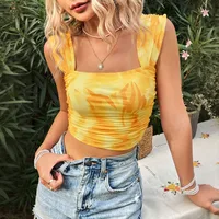 International Station Tk Hot Selling  Women's Clothing  Sweet Style Printed Vest Summer Fashion Short Sleeveless Top main image 3