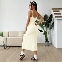 Spring And Summer New International Station TK Women's Clothing Simple Style Dress High Waist Split Slim-fit Sling Midi Dress main image 2