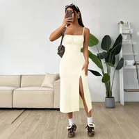 Spring And Summer New International Station TK Women's Clothing Simple Style Dress High Waist Split Slim-fit Sling Midi Dress main image 4