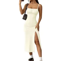 Spring And Summer New International Station TK Women's Clothing Simple Style Dress High Waist Split Slim-fit Sling Midi Dress main image 5