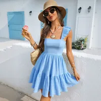 Summer   Foreign Trade New Age-Reducing Sweet Style Dress Vacation Fresh Fashion Backless Short Dress main image 3