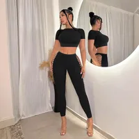Spring New Women's Fishnet Sexy Versatile Fashion High-Elastic Knit Long Pants Casual Pants Women main image 3
