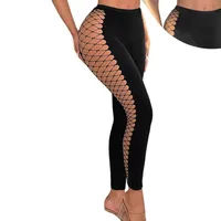 Spring New Women's Fishnet Sexy Versatile Fashion High-Elastic Knit Long Pants Casual Pants Women main image 5