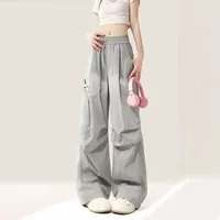 Foreign Trade Trend Summer Explosion Wide Leg Pants Trend New Style Fashion All-match Slimming Casual Paratrooper Wide Leg Pants sku image 4