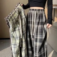 Foreign Trade Casual Trousers Women's Slimming Summer New New Style All-match Dipped High Waist Lace-up Straight Wide Legs main image 1