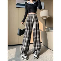 Foreign Trade Casual Trousers Women's Slimming Summer New New Style All-match Dipped High Waist Lace-up Straight Wide Legs sku image 5