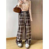 Foreign Trade Casual Trousers Women's Slimming Summer New New Style All-match Dipped High Waist Lace-up Straight Wide Legs sku image 9