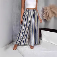 Europe, America, Spring And Summer   New Four Seasons Casual Wide Leg Pants Printed Explosions Loose Pants For Women main image 4