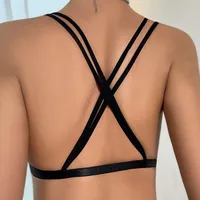 Women's Bra Underwear Gather-up Sexy Backless Beautiful Back Double-layer Love Yarn Cross Tape Underwear For Women main image 2