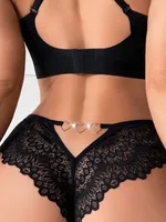 Plus Size Underwear Women's Lace Red Solid Color Love Buckle  New Plus Size Briefs In Stock sku image 5