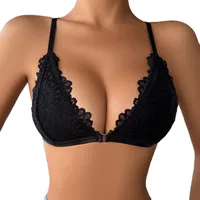 Foreign Trade Bra New Lace Flower Edge Bracing Gathering Traceless Neck Crossing  Underwear In Stock Women main image 4