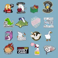 Europe And The United States 16 Mix And Match Style Suit Brooch Big Goose Profit Turtle Dinosaur Brooch Collar Pin Metal Badge main image 4