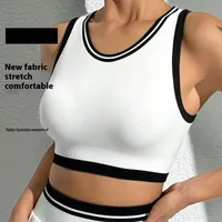 Sport Style Color Block Nylon Spandex U Neck Active Tops Sports Vest main image 1