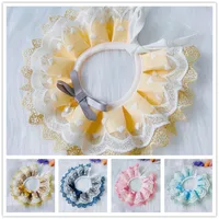 Cute Bib Collar Cat Dog Slip Towel Teddy Bib Round Neck Scarf Samo Sweet Lace Bib main image 1