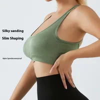 Sport Style Solid Color Nylon Spandex Strap Active Tops Halter Crisscross Tank main image 1