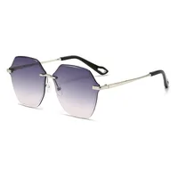 New Ladies Frameless Sunglasses High Sense All-match Temperament Glasses UV Fashion Sunscreen Sunglasses Wholesale main image 3