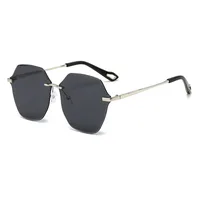 New Ladies Frameless Sunglasses High Sense All-match Temperament Glasses UV Fashion Sunscreen Sunglasses Wholesale main image 2