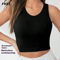 Sport Style Solid Color Nylon Spandex U Neck Active Tops Sports Vest main image 3