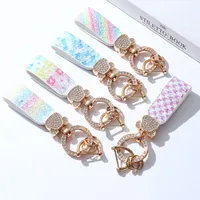 Light Luxury Diamond Bear Car Advanced Keychain Pendant Creative French Ins Style Women's Bag Key Chain Ornament main image 1