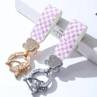 Light Luxury Diamond Bear Car Advanced Keychain Pendant Creative French Ins Style Women's Bag Key Chain Ornament main image 3