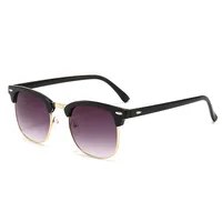 Classic Sunglasses Retro Rice Nail Half Frame Sunglasses Men's And Women's Fashion Color Film Reflective Glasses Manufacturers Wholesale sku image 6