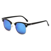 Classic Sunglasses Retro Rice Nail Half Frame Sunglasses Men's And Women's Fashion Color Film Reflective Glasses Manufacturers Wholesale sku image 8