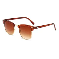 Classic Sunglasses Retro Rice Nail Half Frame Sunglasses Men's And Women's Fashion Color Film Reflective Glasses Manufacturers Wholesale sku image 9