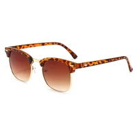 Classic Sunglasses Retro Rice Nail Half Frame Sunglasses Men's And Women's Fashion Color Film Reflective Glasses Manufacturers Wholesale sku image 10