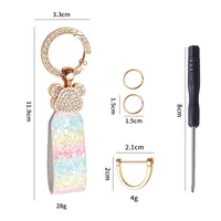 Light Luxury Diamond Bear Car Advanced Keychain Pendant Creative French Ins Style Women's Bag Key Chain Ornament sku image 1