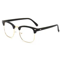 Classic Sunglasses Retro Rice Nail Half Frame Sunglasses Men's And Women's Fashion Color Film Reflective Glasses Manufacturers Wholesale sku image 12