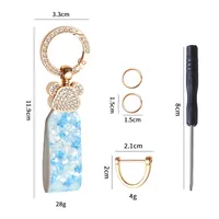 Light Luxury Diamond Bear Car Advanced Keychain Pendant Creative French Ins Style Women's Bag Key Chain Ornament sku image 2
