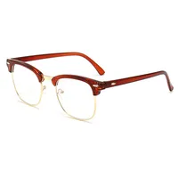 Classic Sunglasses Retro Rice Nail Half Frame Sunglasses Men's And Women's Fashion Color Film Reflective Glasses Manufacturers Wholesale sku image 13