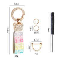 Light Luxury Diamond Bear Car Advanced Keychain Pendant Creative French Ins Style Women's Bag Key Chain Ornament sku image 3