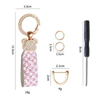 Light Luxury Diamond Bear Car Advanced Keychain Pendant Creative French Ins Style Women's Bag Key Chain Ornament sku image 4