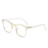 Classic Sunglasses Retro Rice Nail Half Frame Sunglasses Men's And Women's Fashion Color Film Reflective Glasses Manufacturers Wholesale sku image 16