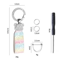 Light Luxury Diamond Bear Car Advanced Keychain Pendant Creative French Ins Style Women's Bag Key Chain Ornament sku image 6