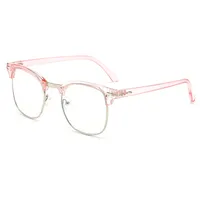 Classic Sunglasses Retro Rice Nail Half Frame Sunglasses Men's And Women's Fashion Color Film Reflective Glasses Manufacturers Wholesale sku image 18