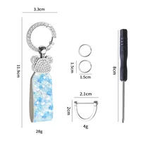 Light Luxury Diamond Bear Car Advanced Keychain Pendant Creative French Ins Style Women's Bag Key Chain Ornament sku image 7
